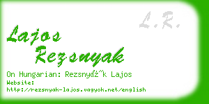 lajos rezsnyak business card